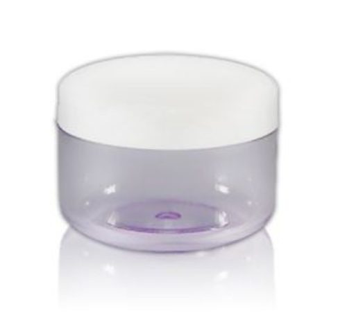 Átlátszó műanyag tégely fehér műanyag tetővel krémekhez - 150 ml