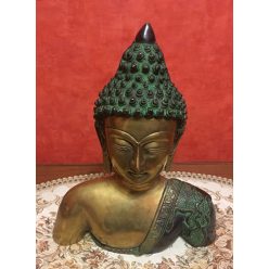 Buddha réz mellkas szobor, fekete-réz - 28 cm
