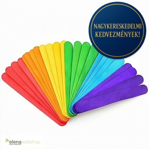 Elena Wooden ice cream sticks 114 * 10 mm, 50 pcs, colorful (3+1 gift)