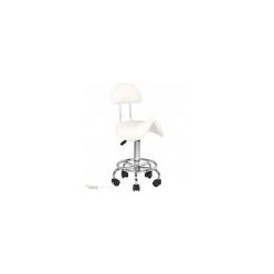 Görgős háttámlás kozmetikai szék - Fehér / Króm