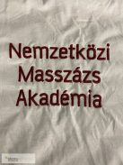 Elül logóval, hátul "Nemzetközi Masszázs Akadémia" felirattal hímzett, fehér, környakú póló 