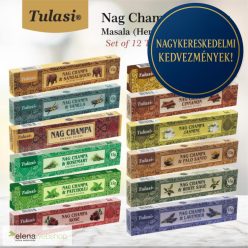   Tulasi Nag Champa Delights Füstölő Ajándékcsomag 12 illat (10 csomag, 1800 szál füstölő)