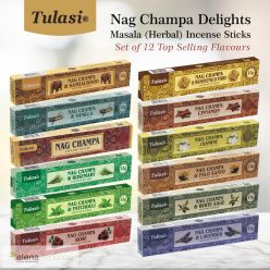 Tulasi Nag Champa Delights Smoking Gift Pack 12 zapachów
