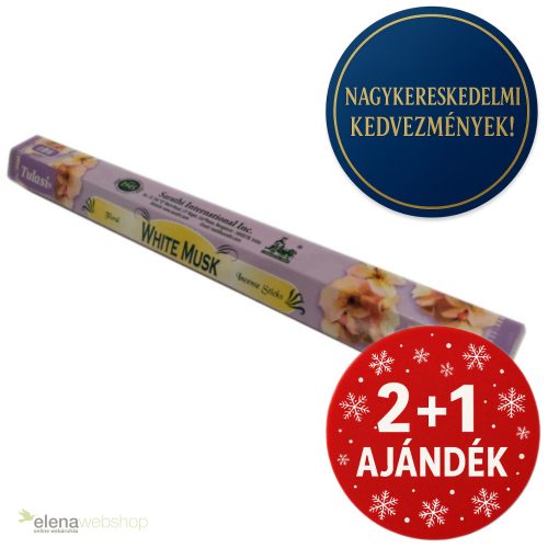 Tulasi Fehér Pézsma füstölő (20 szál füstölő) (2+1 ajándék)