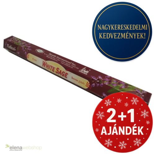 Tulasi Fehér zsálya füstölő (20 szál füstölő) (2+1 ajándék)