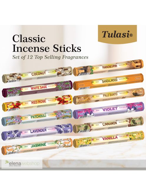 Tulasi Klasszikus Füstölő Ajándékcsomag 12 illat