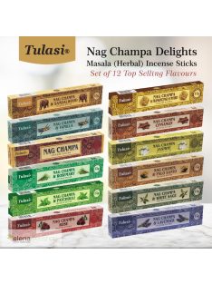  Tulasi Nag Champa Delights Füstölő Ajándékcsomag 12 illat